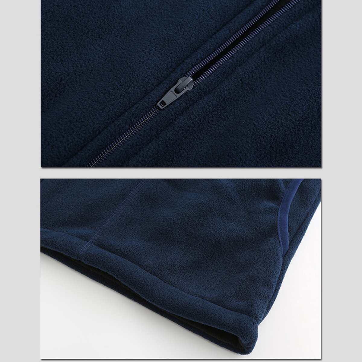 GLACIER Vest - heated fleece vest in blue with details of zipper and pocket